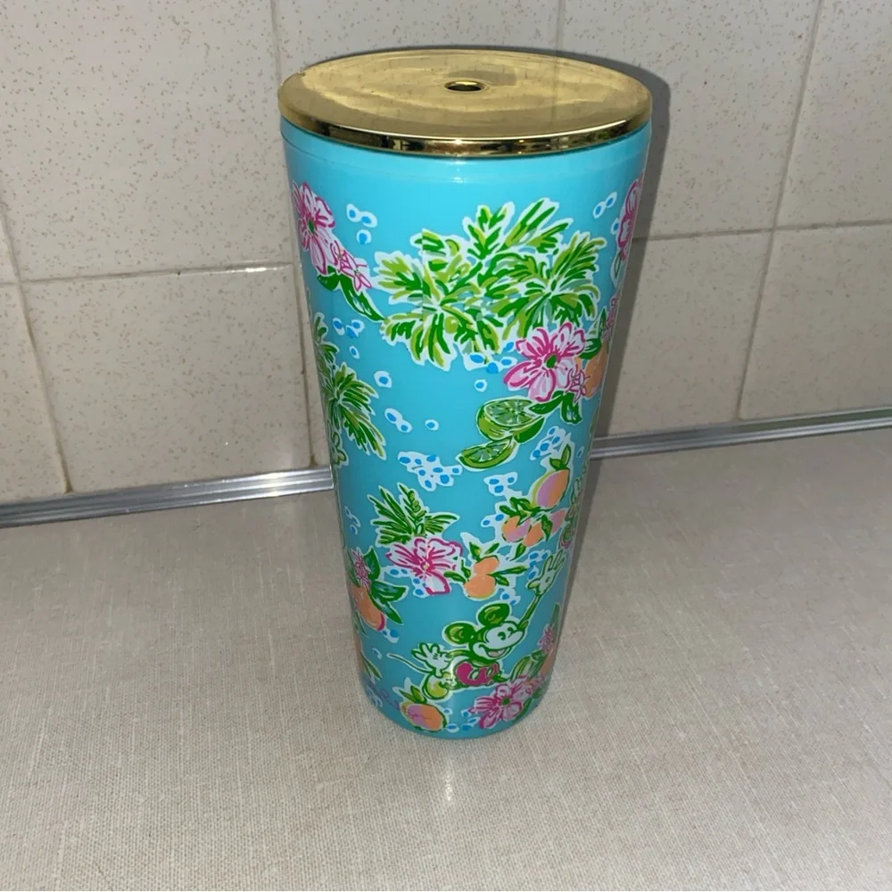 Lilly Pulitzer Disney Tumbler‎ Cup Mickey Minnie Mouse Ibiza Lilly Loves Disney